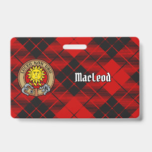 Clan MacLeod of Raasay Crest over Tartan ID Badge