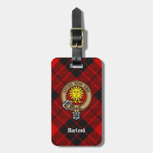 Clan MacLeod of Raasay Crest over Tartan Luggage Tag