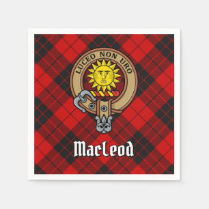 Clan MacLeod of Raasay Crest over Tartan Napkin