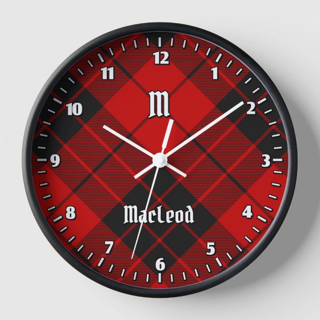 Clan Macleod of Raasay Tartan Clock (Front)