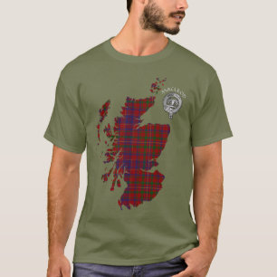 Clan MacLeod Red Tartan Map & Crest T-Shirt