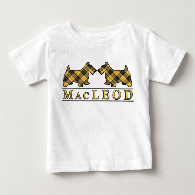 Clan MacLeod Scottie Dogs Scottish Clan Tartan Baby T-Shirt (Front)