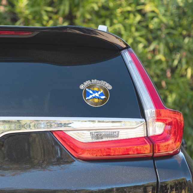 Clan MacLeod Tartan Knot & Flag (Car Side)