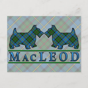 Clan MacLeod Tartan Scottie Dogs Postcard