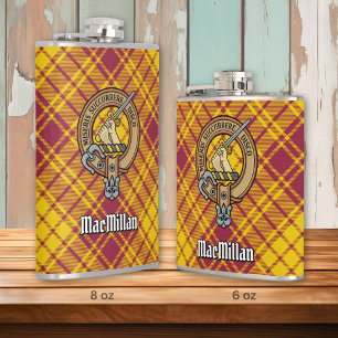 Clan MacMillan Crest over Dress Tartan Hip Flask