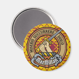 Clan MacMillan Crest over Dress Tartan Magnet