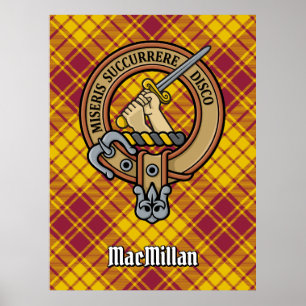Clan MacMillan Crest over Dress Tartan Poster