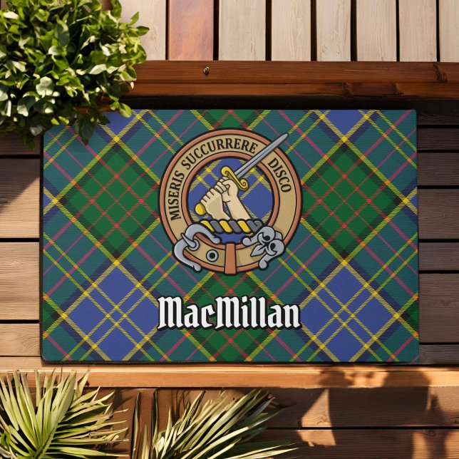 Clan MacMillan Crest over Hunting Tartan Doormat (Creator Uploaded)