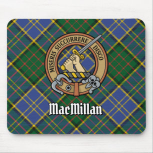 Clan MacMillan Crest over Hunting Tartan Mouse Pad