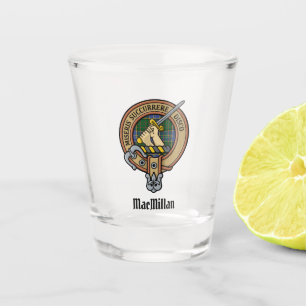 Clan MacMillan Crest over Hunting Tartan Shot Glass