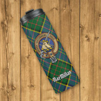 Clan MacMillan Crest over Hunting Tartan