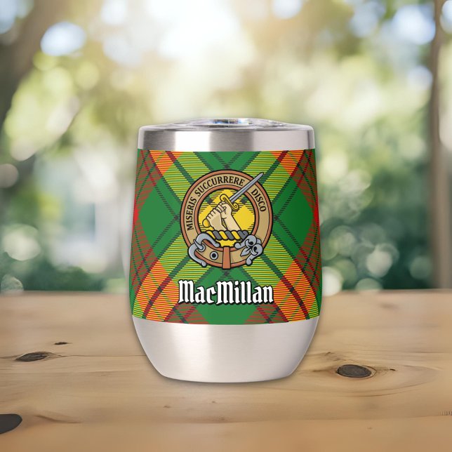 Clan MacMillan Crest over Tartan (Creator Uploaded)