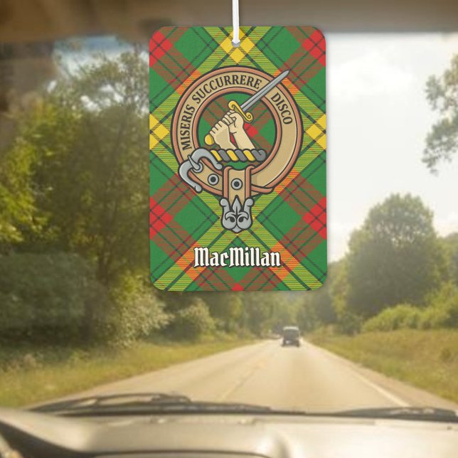 Clan MacMillan Crest over Tartan Car Air Freshener (Creator Uploaded)