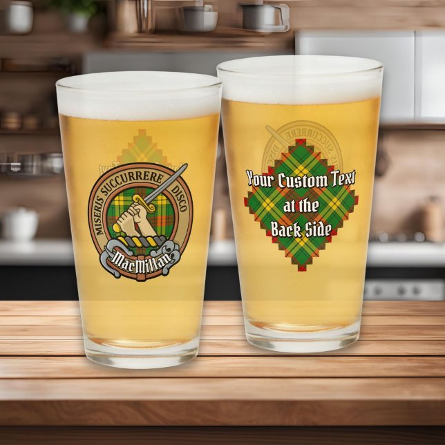 Clan MacMillan Crest over Tartan Glass (Creator Uploaded)