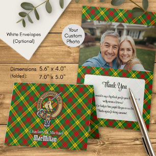 Clan MacMillan Crest over Tartan Invitation
