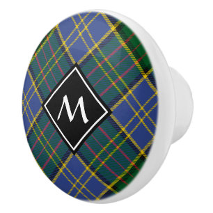 Clan MacMillan Hunting Tartan Ceramic Knob