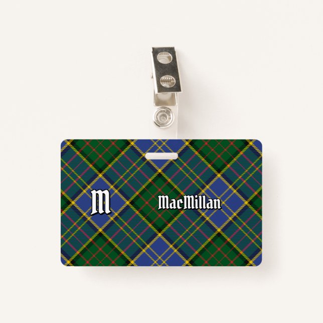 Clan MacMillan Hunting Tartan ID Badge (Front with Clip)