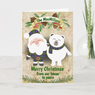 Clan MacMillan Hunting Tartan Plaid Christmas Holiday Card