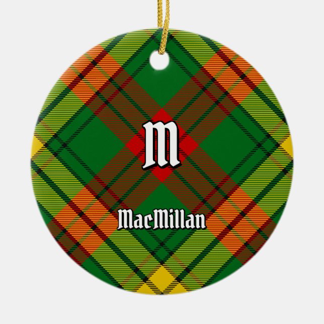Clan MacMillan Tartan Ceramic Tree Decoration (Front)
