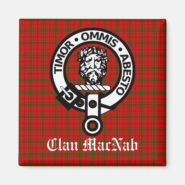 Clan MacNab Crest Badge and Tartan Magnet (Front)