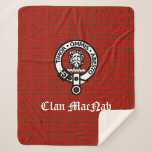 Clan MacNab Crest Badge and Tartan Sherpa Blanket