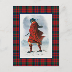 Clan MacNaughton Vintage Illustration Tartan Frame Postcard