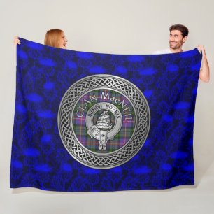 Clan MacNeil Crest & Tartan Knot Fleece Blanket