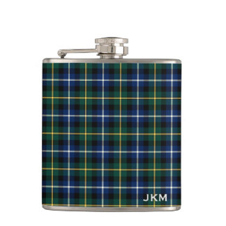 Clan MacNeil of Barra Tartan Monogram Hip Flask