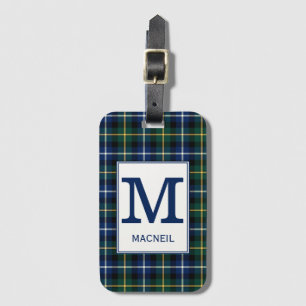 Clan MacNeil Tartan Monogrammed Luggage Tag