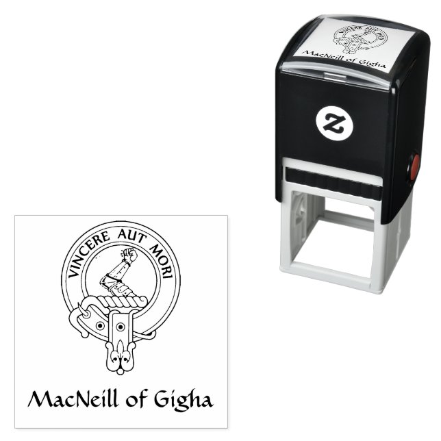 Clan MacNeill of Gigha Latin Crest Rubber Stamp (In Situ)
