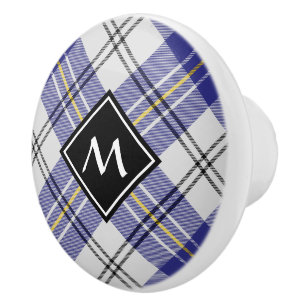 Clan MacPherson Blue Dress Tartan Ceramic Knob