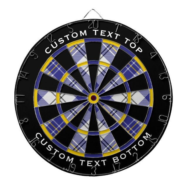 Clan MacPherson Blue Dress Tartan Dart Board (Front)