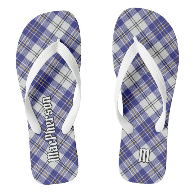 Clan MacPherson Blue Dress Tartan Flip Flops (Footbed)