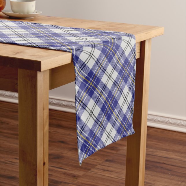 Clan MacPherson Blue Dress Tartan Table Runner (In Situ)