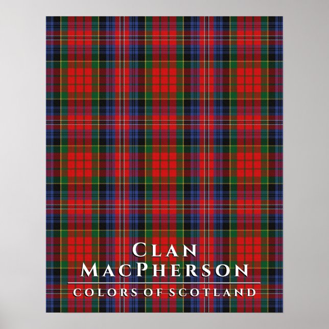 Clan MacPherson Colors of Scotland 2 Red Tartan Poster (Front)