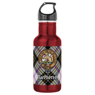 Clan MacPherson Crest over Dress Tartan 532 Ml Water Bottle