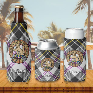 Clan MacPherson Crest over Dress Tartan Bottle Cooler