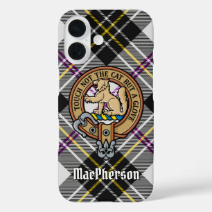 Clan MacPherson Crest over Dress Tartan iPhone 16 Case