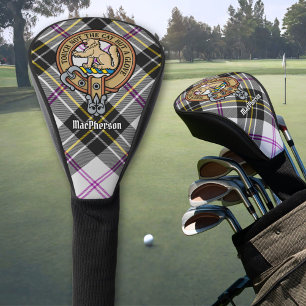 Clan MacPherson Crest over Dress Tartan Golf Head Cover