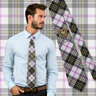 Clan MacPherson Crest over Dress Tartan Tie