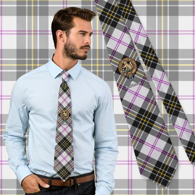 Clan MacPherson Crest over Dress Tartan Tie (Creator Uploaded)