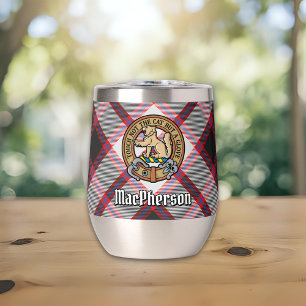 Clan MacPherson Crest over Hunting Tartan