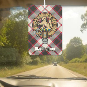 Clan MacPherson Crest over Hunting Tartan Car Air Freshener