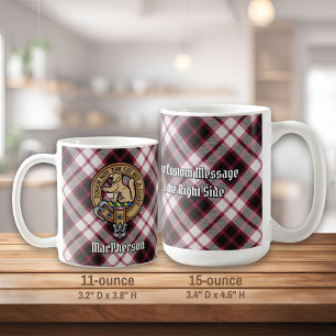 Clan MacPherson Crest over Hunting Tartan Coffee Mug