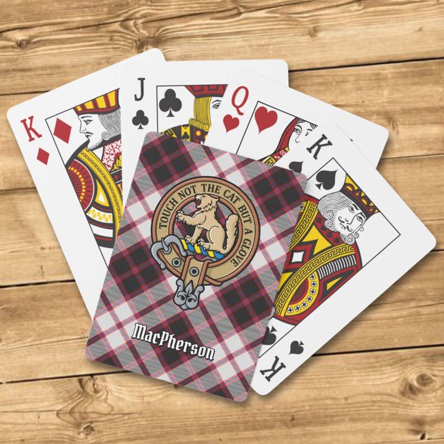 Clan MacPherson Crest over Hunting Tartan Playing Cards (Creator Uploaded)