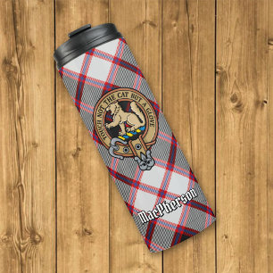 Clan MacPherson Crest over Hunting Tartan Thermal Tumbler