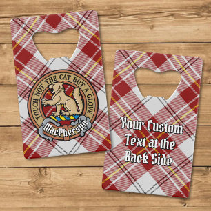 Clan MacPherson Crest over Red Dress Tartan