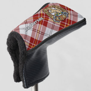 Clan MacPherson Crest over Red Dress Tartan Golf Head Cover