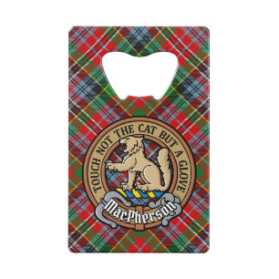 Clan MacPherson Crest over Tartan