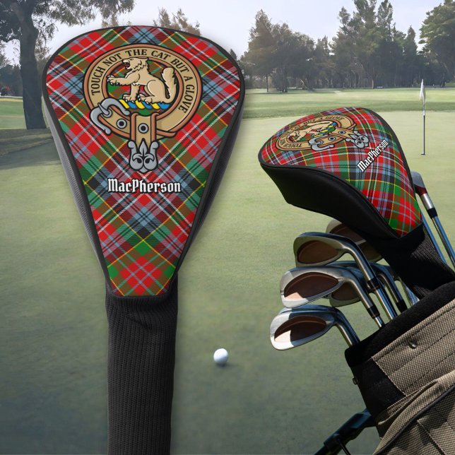 Clan MacPherson Crest over Tartan Golf Head Cover (Creator Uploaded)